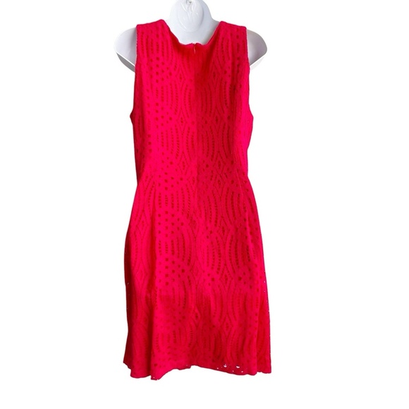 Liz Claiborne Red Lace Dress Women's Size 16 Sleeveless V-Neck Cocktail Party - Picture 2 of 3
